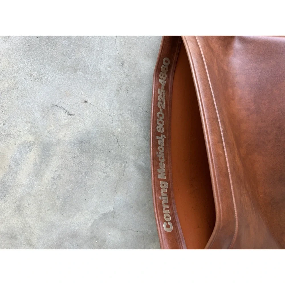 Clin-Chem Brown Portfolio Clutch 15x12 Document faux leather  Zippered Pouch vtg